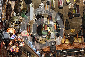 Omani traditional lamps shop.