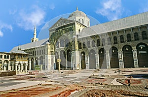 The Omayyad Mosque with clear blue sky