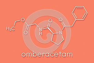 Omberacetam nootropic drug molecule. Skeletal formula.