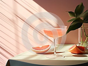 OmbrÃ© grapefruit cocktail served with elegance photo