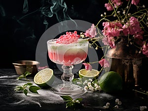 OmbrÃ© grapefruit cocktail served with elegance photo