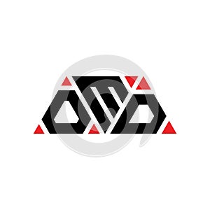 OMD triangle letter logo design with triangle shape. OMD triangle logo design monogram. OMD triangle vector logo template with red