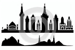 Omdurman, Khartoum, Sudan. Black & White City Logo. Generative AI.