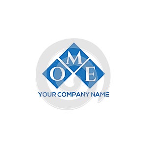 OME letter logo design on WHITE background. OME creative initials letter logo concept