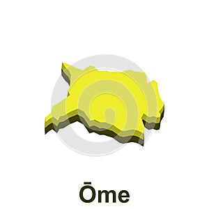 Ome Map City of prefecture Japanese, yellow color template element