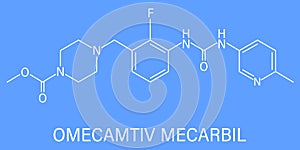 Omecamtiv mecarbil heart failure drug molecule. Skeletal formula.