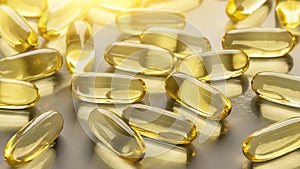 Omega 3 capsules as background or texture.