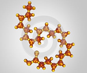 Omega-3 fatty acids, docosahexaenoic acid (DHA) molecule