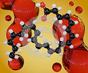 Omega-3 fatty acids, docosahexaenoic acid (DHA) molecule