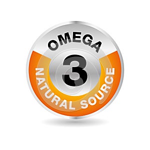 Omega 3 Source vector round badge logo icon