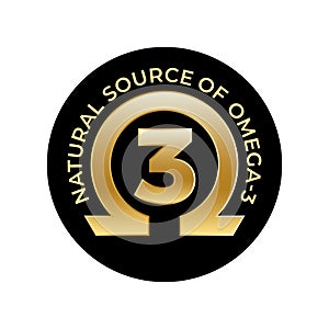 Omega 3 Source vector round badge logo icon