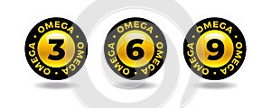 Omega 3 Source vector round badge logo icon