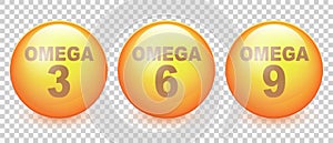 Omega acids three six and nine fish oil vector