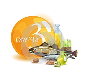 Omega 3. Basics of healthy nutrition photo