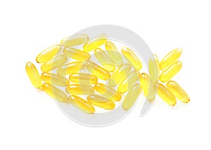 Omega3 capsules in shape of fish