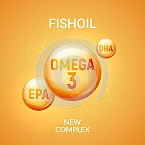 Omega 3 fatty vitamin oil. Fat acid gold capsule fish oil omega 3, 6, 9 photo