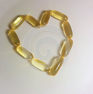 Omega pills in shape of heart