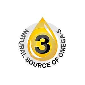 Omega 3 Source vector round badge logo icon