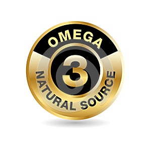 Omega 3 Source vector round badge logo icon photo