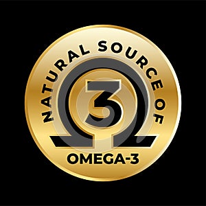 Omega 3 Source vector round badge logo icon photo