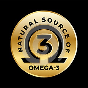 Omega 3 Source vector round badge logo icon