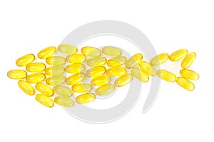 Omega3 Extra capsules from Fish Oil on white background