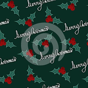 Omela mistletoe seamless pattern