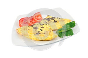 Omelet with black truffles