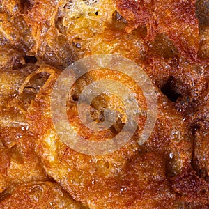 omelet burn closeup texture background