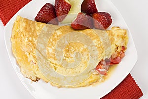 Omelet with Cheese Red Peppers and Tomatoes