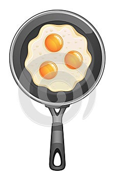 Omelet on frying pan