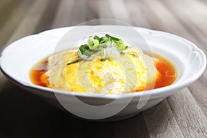 Omelet with rice inside.