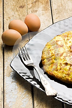 Omelet Silver Fork and Whole Eggs