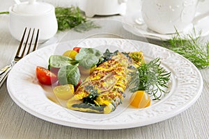 Omelet with spinach