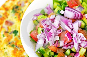 Omelet with vegetable salad