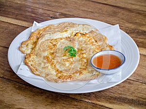 Omelette with chilli sauce