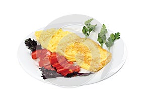Omelette isolated background