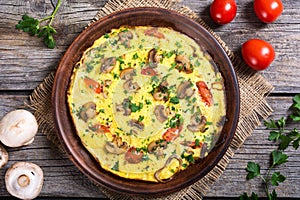 Omelette with mushroom photo