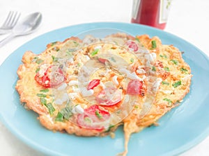 Omelette with red ant eggs