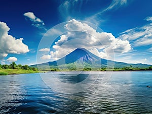 Ometepe vulcano Concepcion view  Made With Generative AI illustration
