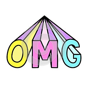 OMG abbreviation isolated cool word