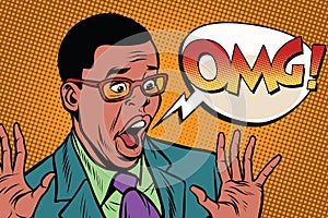 OMG black man businessman pop art style