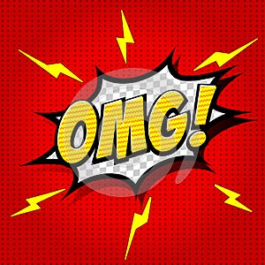 OMG! Comic Speech Bubble, Cartoon.