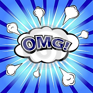 OMG! Comic speech bubble, cartoon.