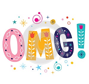 OMG! expression - Oh My God decorative lettering text