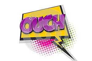 Omg ouch oops pop art comic text speech bubble