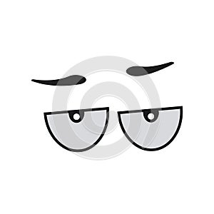 Ð¡omic eye cartoon vector illustration expression character icon. Face emotion element symbol fun. Cute and happy eyebrow humor