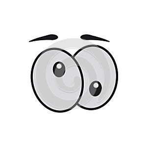 Ð¡omic eye cartoon vector illustration expression character icon. Face emotion element symbol fun. Cute and happy eyebrow humor