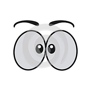 Ð¡omic eye cartoon vector illustration expression character icon. Face emotion element symbol fun. Cute and happy eyebrow humor