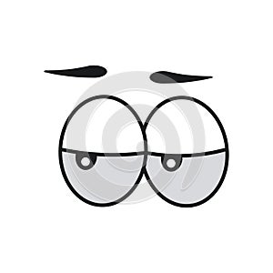 Ð¡omic eye cartoon vector illustration expression character icon. Face emotion element symbol fun. Cute and happy eyebrow humor